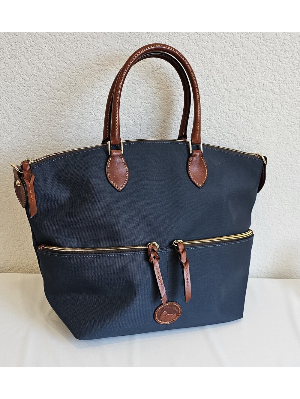 Dooney & Bourke Nylon Large Pocket Satchel – Periwinkle Blue –
